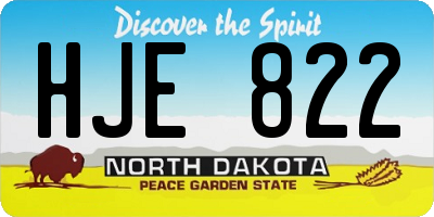 ND license plate HJE822