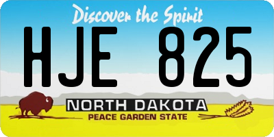 ND license plate HJE825