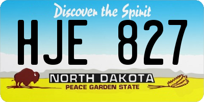 ND license plate HJE827