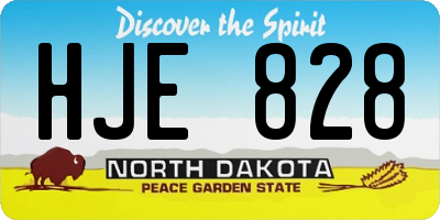 ND license plate HJE828