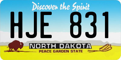 ND license plate HJE831