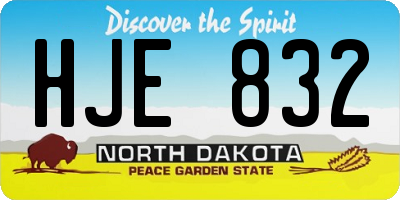 ND license plate HJE832