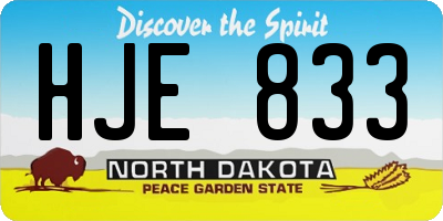 ND license plate HJE833