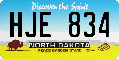ND license plate HJE834