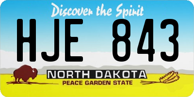 ND license plate HJE843