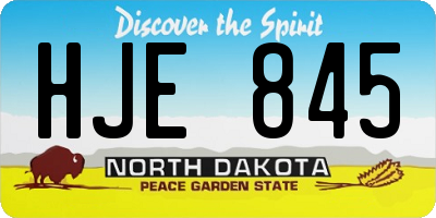 ND license plate HJE845