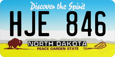 ND license plate HJE846
