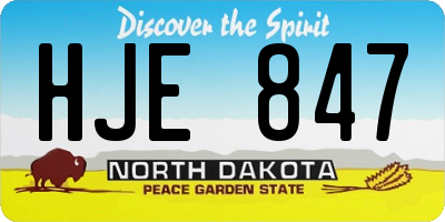 ND license plate HJE847
