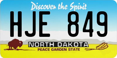 ND license plate HJE849