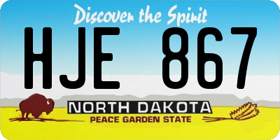 ND license plate HJE867