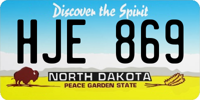 ND license plate HJE869