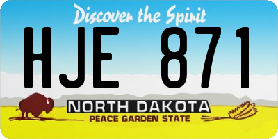 ND license plate HJE871