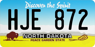 ND license plate HJE872