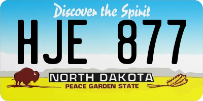 ND license plate HJE877