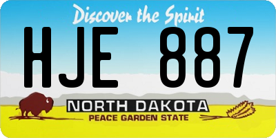 ND license plate HJE887