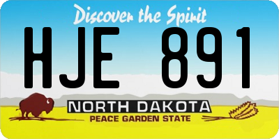 ND license plate HJE891