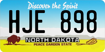 ND license plate HJE898