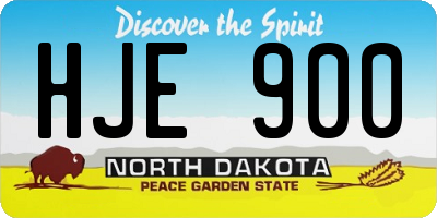 ND license plate HJE900