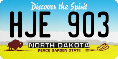 ND license plate HJE903