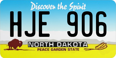 ND license plate HJE906