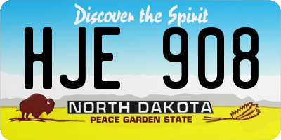 ND license plate HJE908