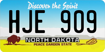 ND license plate HJE909