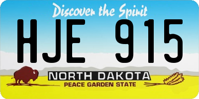ND license plate HJE915