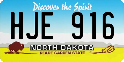 ND license plate HJE916