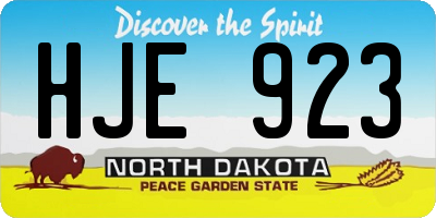 ND license plate HJE923