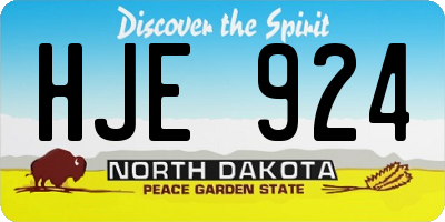 ND license plate HJE924