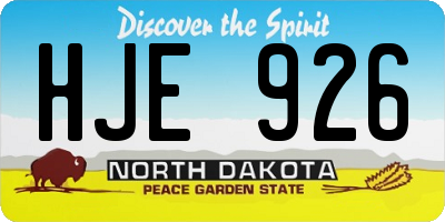 ND license plate HJE926