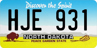 ND license plate HJE931