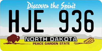 ND license plate HJE936