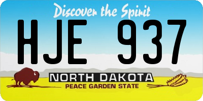 ND license plate HJE937