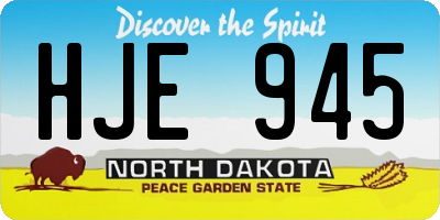ND license plate HJE945