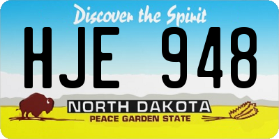 ND license plate HJE948