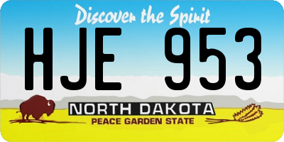 ND license plate HJE953
