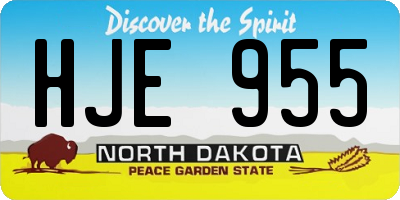 ND license plate HJE955