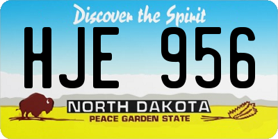 ND license plate HJE956