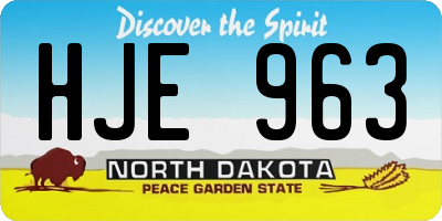 ND license plate HJE963