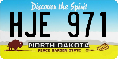 ND license plate HJE971