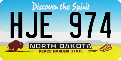 ND license plate HJE974