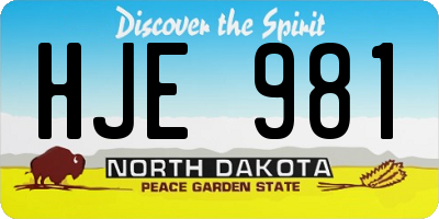 ND license plate HJE981