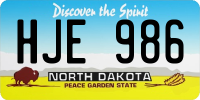 ND license plate HJE986