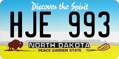 ND license plate HJE993
