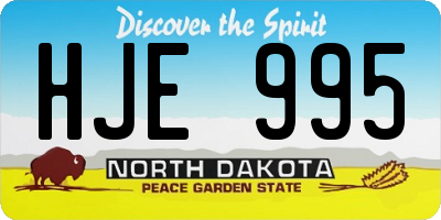 ND license plate HJE995