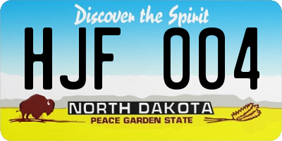 ND license plate HJF004