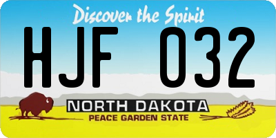 ND license plate HJF032
