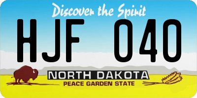 ND license plate HJF040