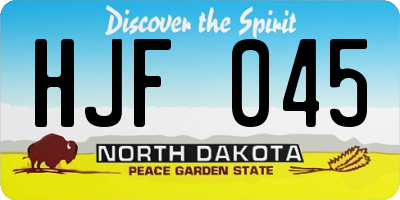 ND license plate HJF045